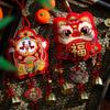 Handmade Chinese Fu Word Wind Chimes Red Lucky Lion Sachet Pendant  Spring Festival