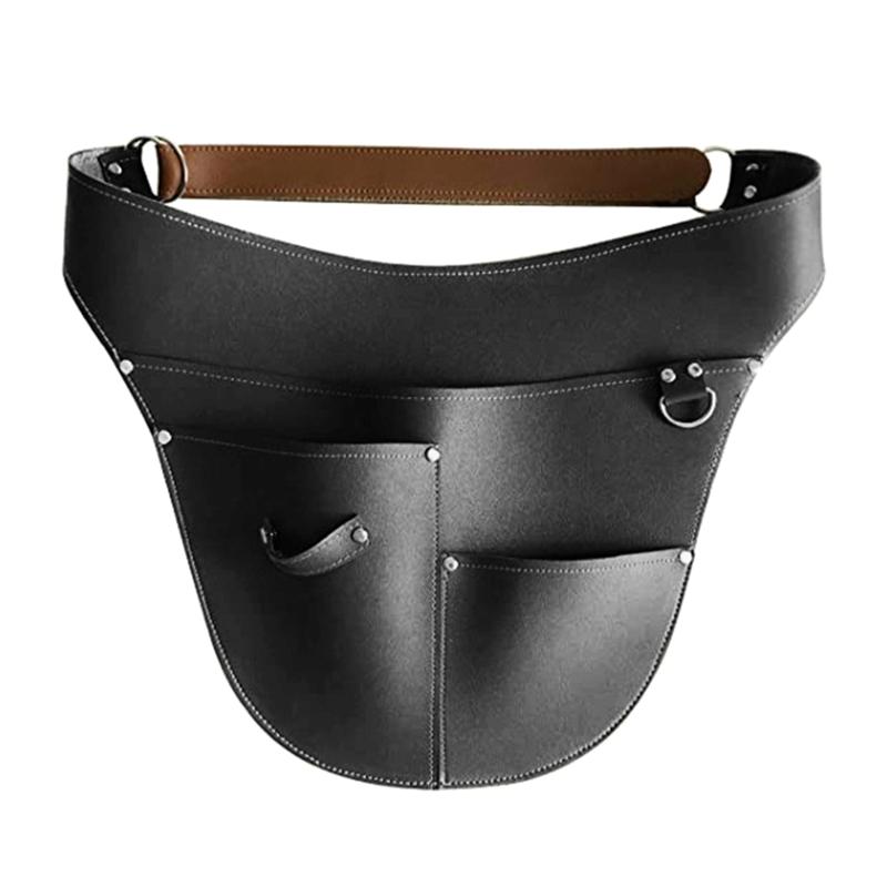 Mulitfunctional Imitation Leather Garden Tools Belt Holster Adjustable Waist Waterproof Gardening Work Apron Bag for X3UC