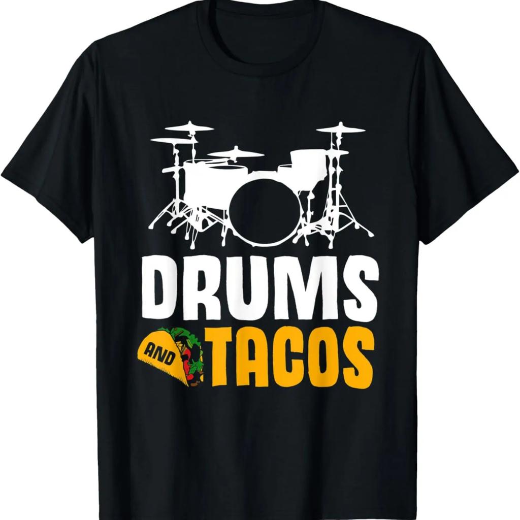 Funny Drummer Drums And Tacos T-Shirt