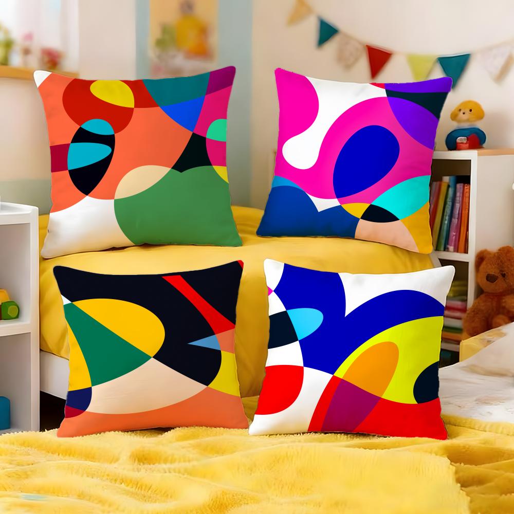 Elegant Abstract Curve Colors Cushion Cover Premium Soft Pillowcase SkinFriendly MultiPurpose for Home Office Travel
