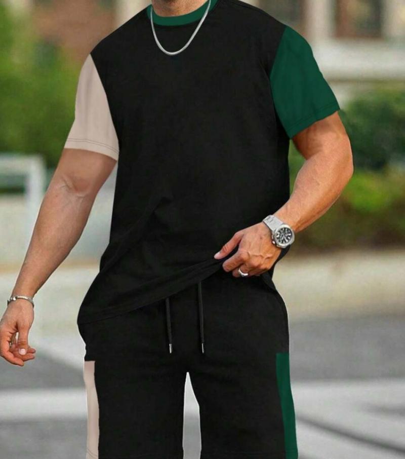 Size XXS-6XL 2-piece Vintage Printed Men's Short Sleeve Shorts Set Summer Casual Men's T-shirt Outdoor Sports Men's Beach Shorts