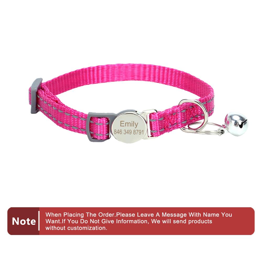 Personalized Name Cat Collar Kitten Puppy Anti-lost DIY Tag Custom Pet Collar Engraved Phone For Small Dog Puppy
