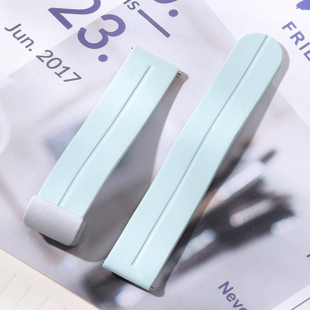 18mm 20mm 22mm Folding Buckle Silicone Strap for Rolex Band Universal Soft Rubber Strap Quick Release Replacement Bracelet