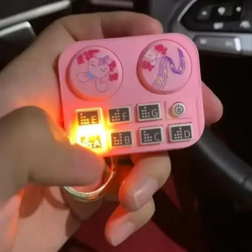 Mini DJ Machine Music Toys Keychain Musical Instrument Sound Button Toy Games Children Educational Toy Bag Pendant Keychain