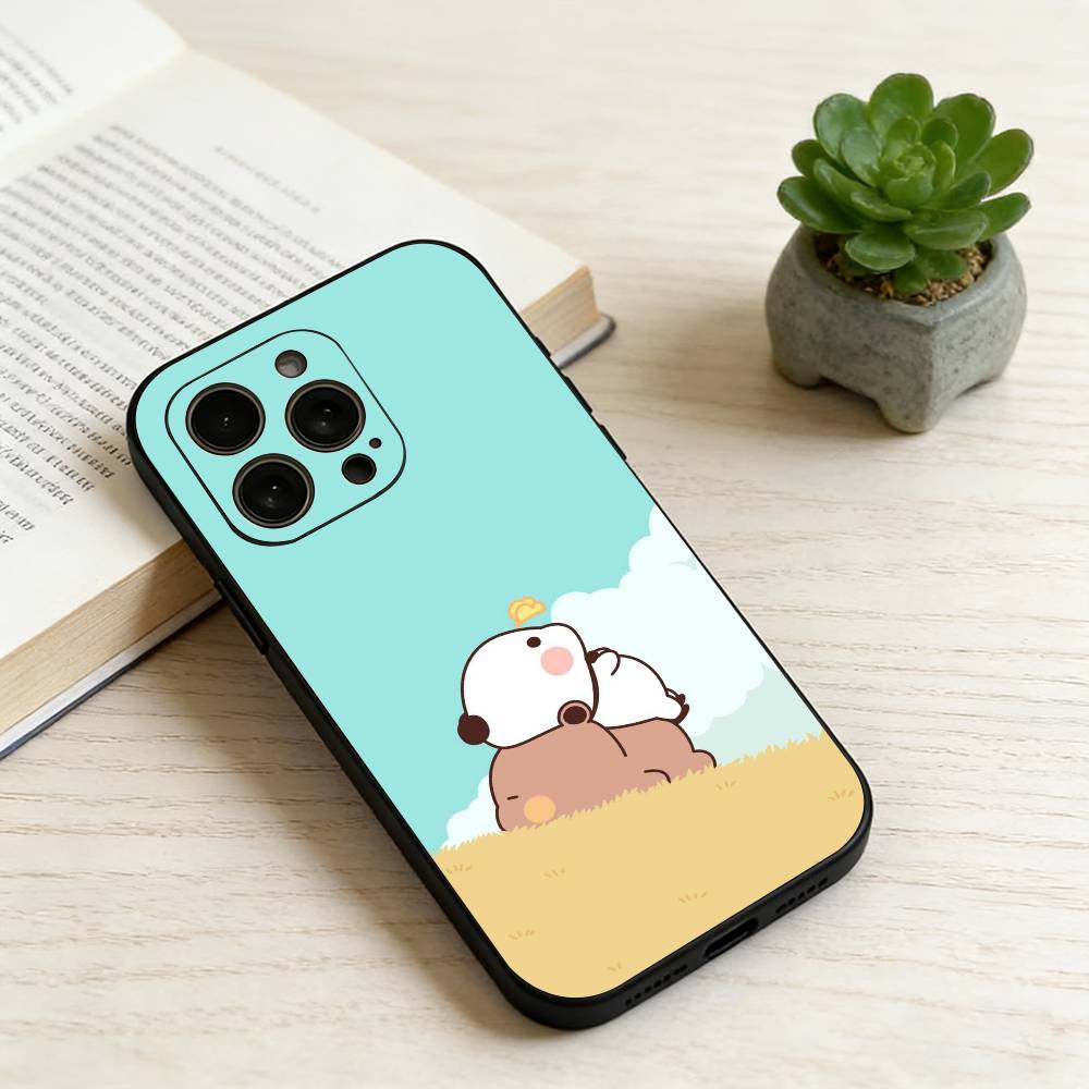 

Cute B-BuBu D-DuDu Phone Case For iPhone 17, 16,15,14,13,12,11 Plus,Pro Max, Others Soft Black Cover iPhone17air