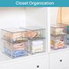 4 Pack Large Stackable Storage DrawersEasily Assemble Acrylic Bathroom Closet Undersink Organizers and Storage Plastic Bins for