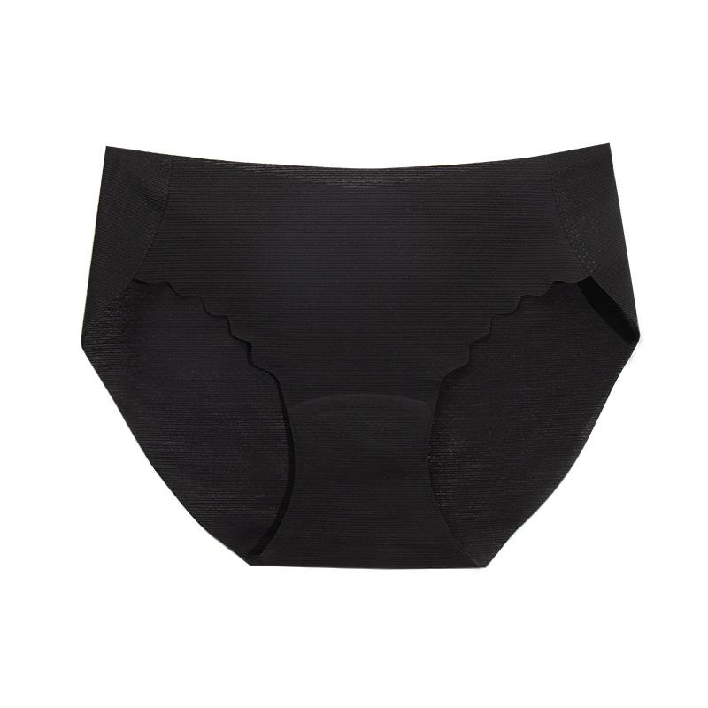 

Plus Size Women s Summer Sexy Ice Silk Antibacterial Crotch Non Scratch Mid Waist Breathable Briefs M чёрный