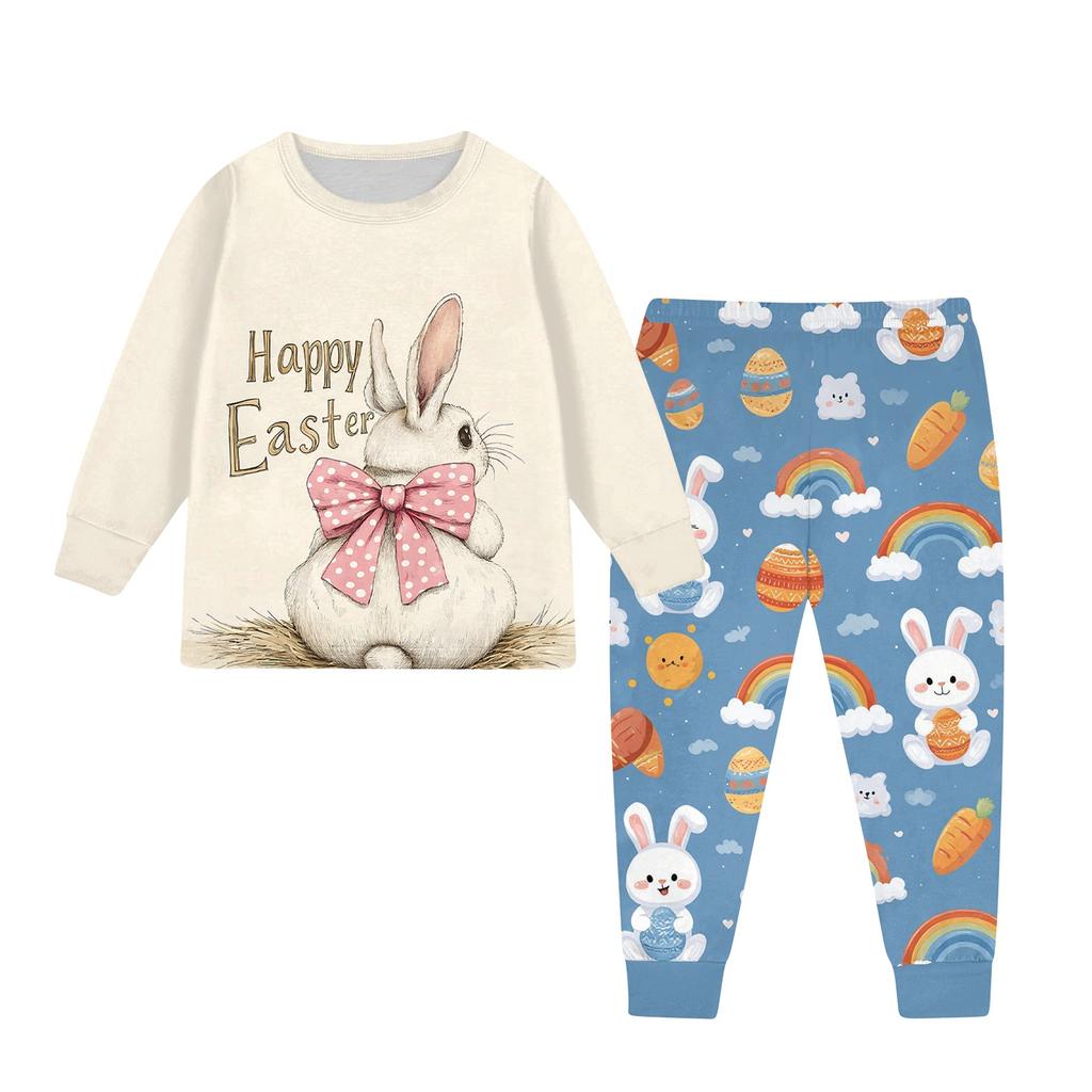Children's Set - Printed Cartoon Two-Piece Outfit Set For Boys And Girls