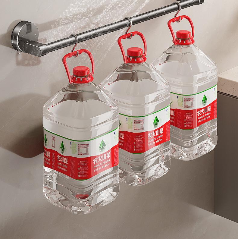 No-Drill Suction Cup Towel Rack: Wall-Mounted Bathroom Organizer with Single/Double Bars.