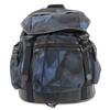 Backpack Daypack Camouflage Blue / Black Nylon/Calfskin Mens Used