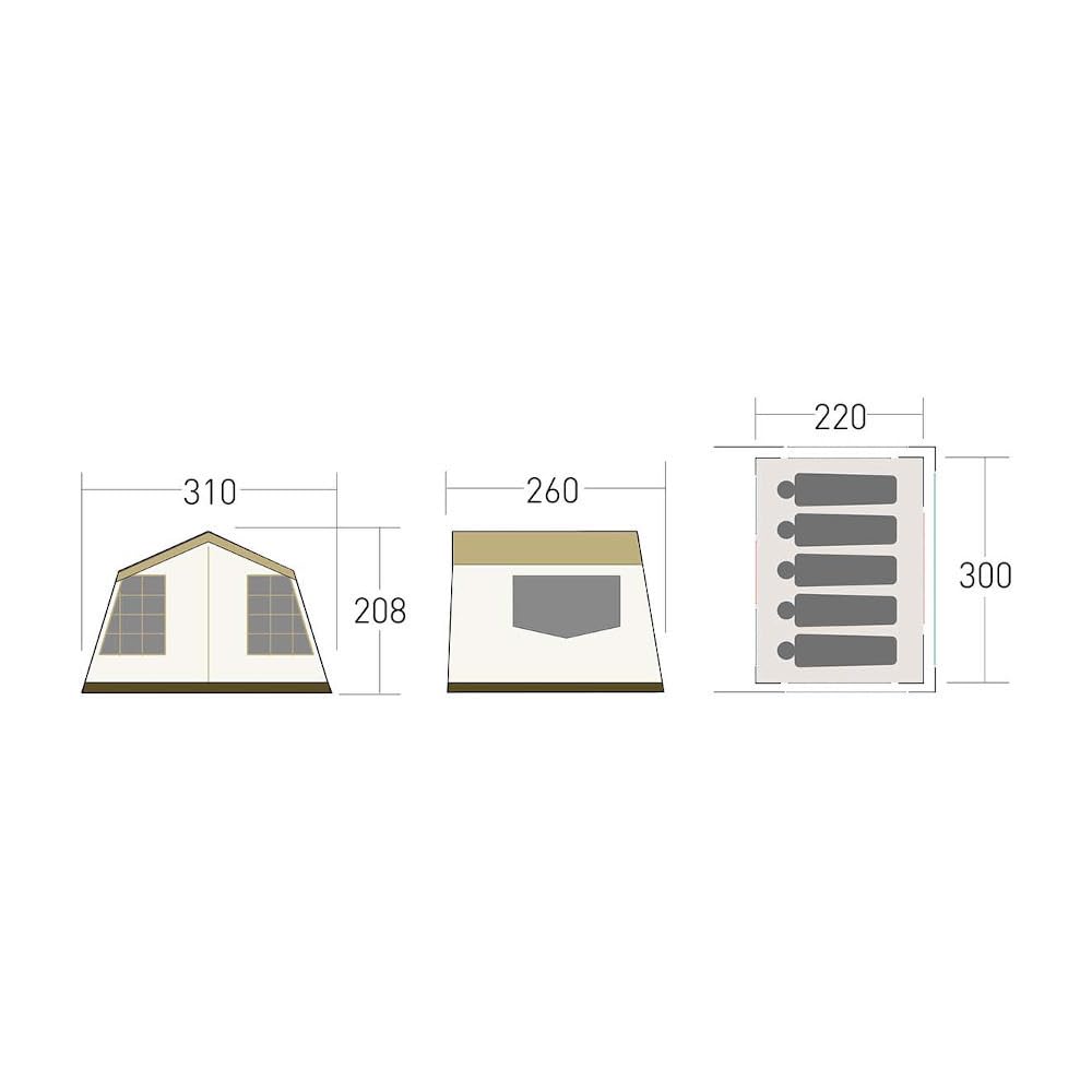 Ogawa Outdoor Camping Tent Owner Lodge Type 52R 5 Off White X Sand Beige X Brown 2253 T/C [For People]