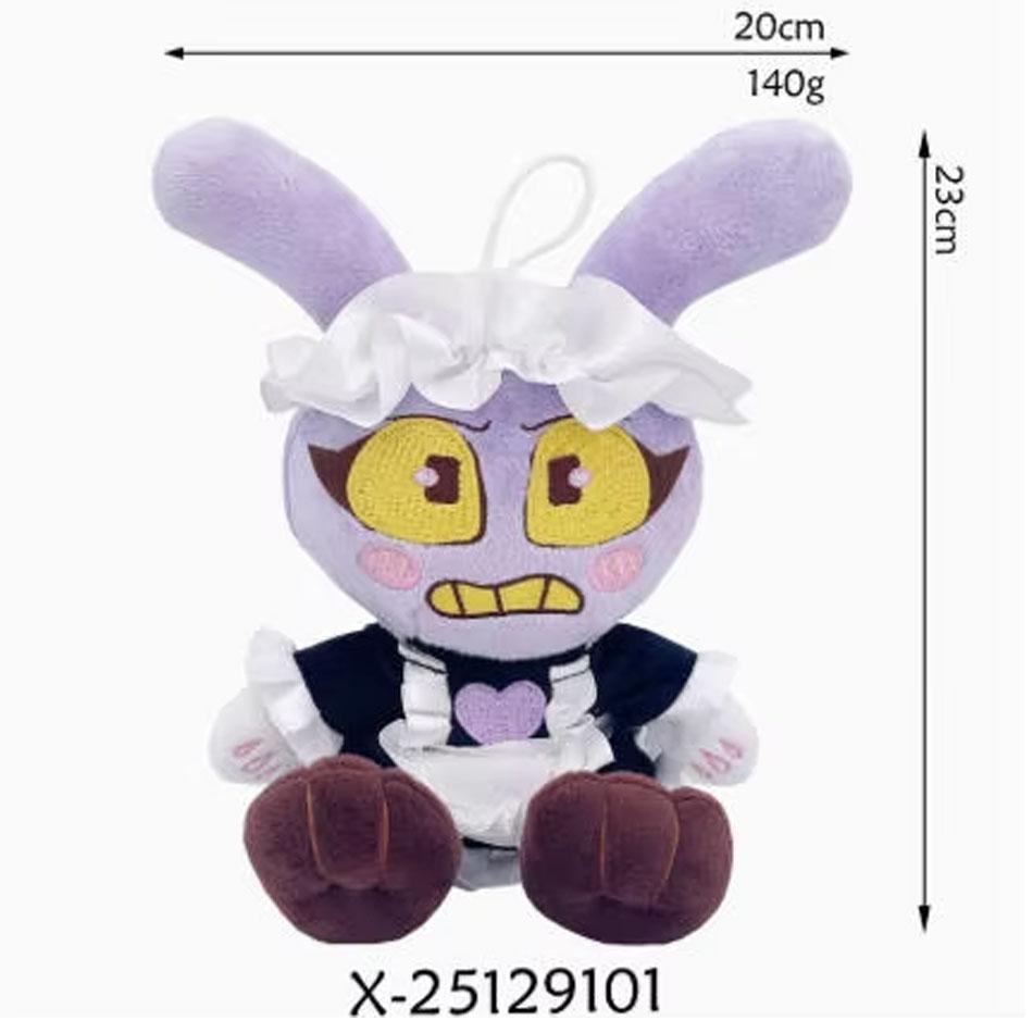 25CM Coniglietto Jax Divertente Peluche Cameriera che Tiene la Pistola Animale Morbido Ripieno Bambola Digitale Incredibile Giocattolo Cartone Animato del Circo Per Regalo Bambini
