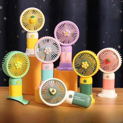 Portable USB Rechargeable Floral Fan for Kids - Handheld/Desk Use