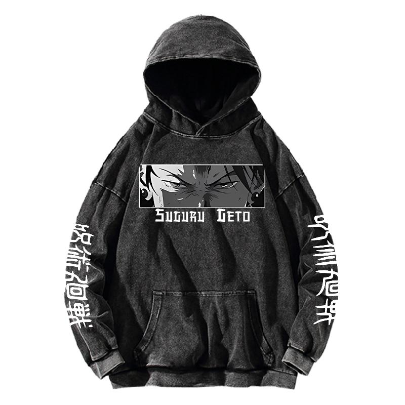 Geto Suguru Trykket Hettegenser Jujutsu Kaisen Manga Gensere Herre Dame Klær Langermet Streetwear Vasket Bomull Genser