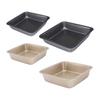Pack of 3 Scratch Resistant Square Pan Food Grade Carbon Steel Easy Cleaning Baking Mold for Family Kitchens