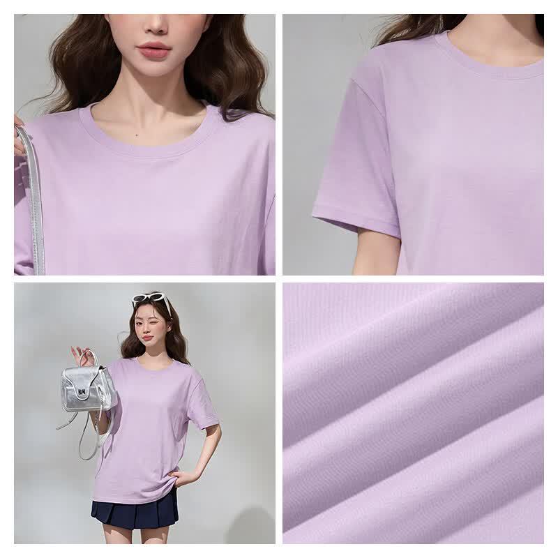 MJ STYLE Women's Loose Fit Cotton Round Neck T-Shirt