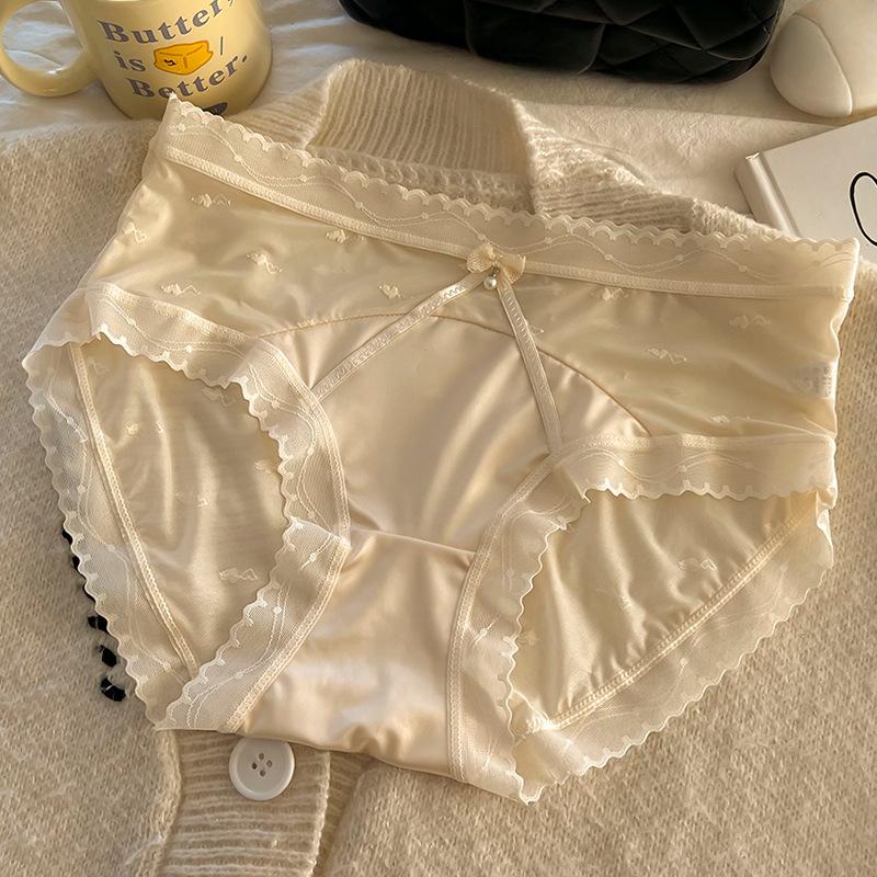 Women's Underwear Women's Panties Waist Lift Hip Breathable Briefs Hollow Translucent Sexy Bow Wrap Hip