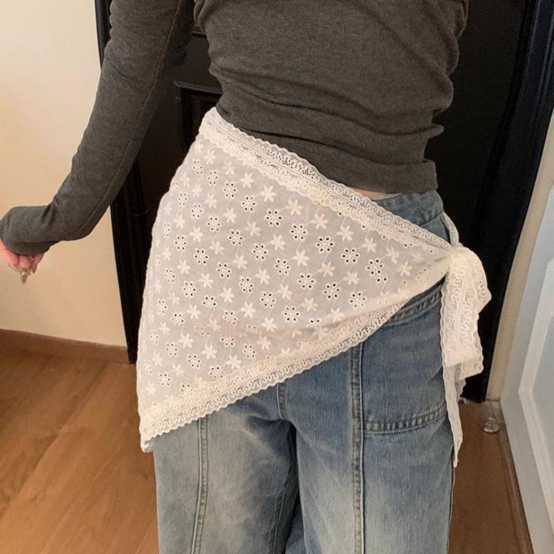 Triangle Sweet Butt Curtain Stacked Short Skirt With Headscarf Versatile Set For Party Night And Daily Wear