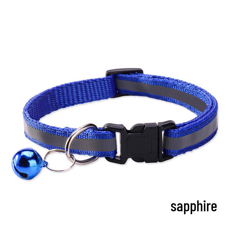 Reflective Adjustable Pet Collar with Bell for Cats & Dogs - Universal Fit, In Stock