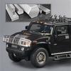 1/18 HUMMER H2 Highway 61 SUV Alloy Car Model Diecast Metal Off-road Vehicles Car Model Sound and Light Simulation Kids Toy Gift