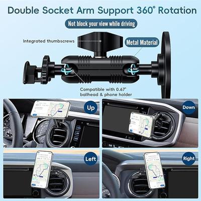 Upgraded Vent Magnetic Phone Mount for 2016 -2023 and 2014-2021 , 3rd Gen Cell Phone Cradles with Full Metal Arm 20x Super Strong Ma