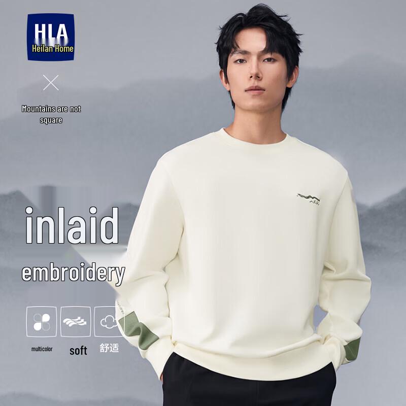 

HLA Men s Embroidered Logo Crew Neck Sweatshirt 3XL