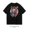 Retro Bear Rider Cotton T Shirt Unisex Adult Couple Streetwealtops Tee Short Sleev Casual