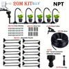 20m Micro Drip Irrigation Kit with Adjustable 7.87 Brass Mist Nozzle - Automatic Watering System for Efficient Gardening, Balcony & Greenhouse Use