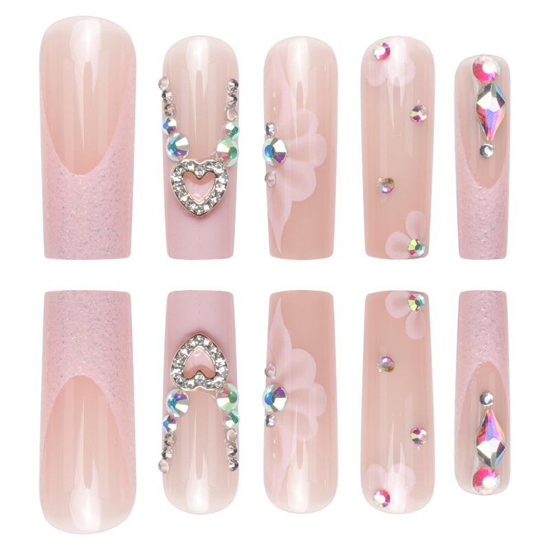 Europe and the United States hot-selling flower love nail patch wearing nail wholesale ins popular nail art finished product removable nail piece