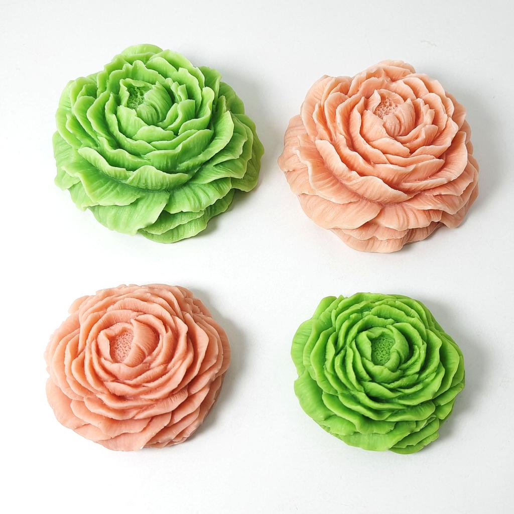 3D Peony Candle Silicone Mold DIY Various Flowers and Plants Soap Aromatherapy Epoxy Resin Mold Chocolate Cake Baking Tools