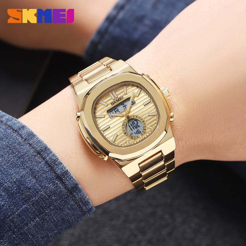 Luxury Men Watch Male Quartz Wristwatch Classic Black Gold Stainless Steel Band Simple Reloj Business Man Sports Calendar Clock