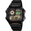 CASIO World Time Digital Wristwatch AE-1200WH-1BV Black Gold LCD Overseas Model