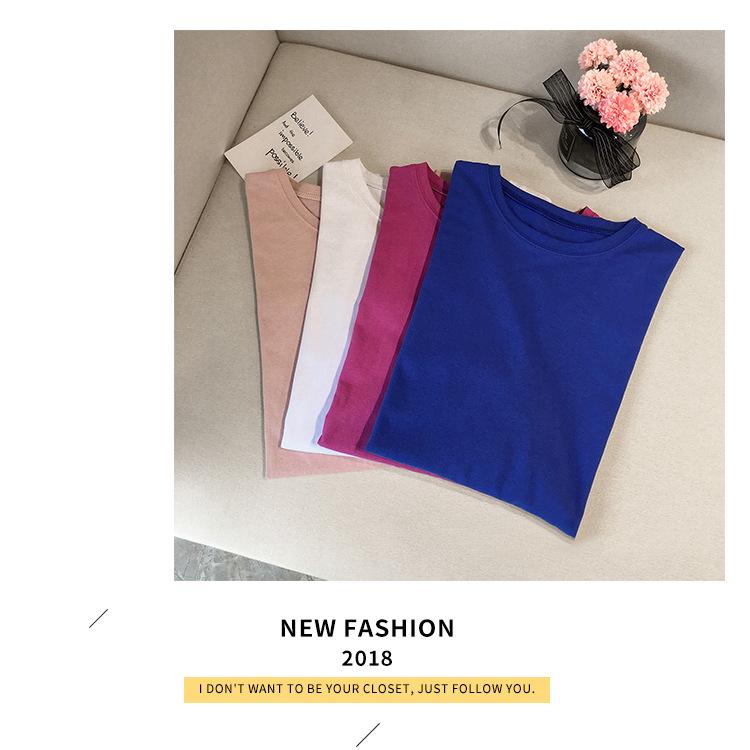 Women's Candy Color Summer T-Shirt - 2019 Korean Style Loose Short Sleeve