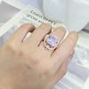 New Geometric Luxury White Zirconia Ring Women 925 Stamp Full Diamond Party Wedding Birthday Gift Jewelry Wholesale