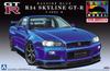 Aoshima Bunka Kyozai Model Series 31 R34 Skyline II Bayside Blue 1/24 Pre-painted No. GT-R V-Spec