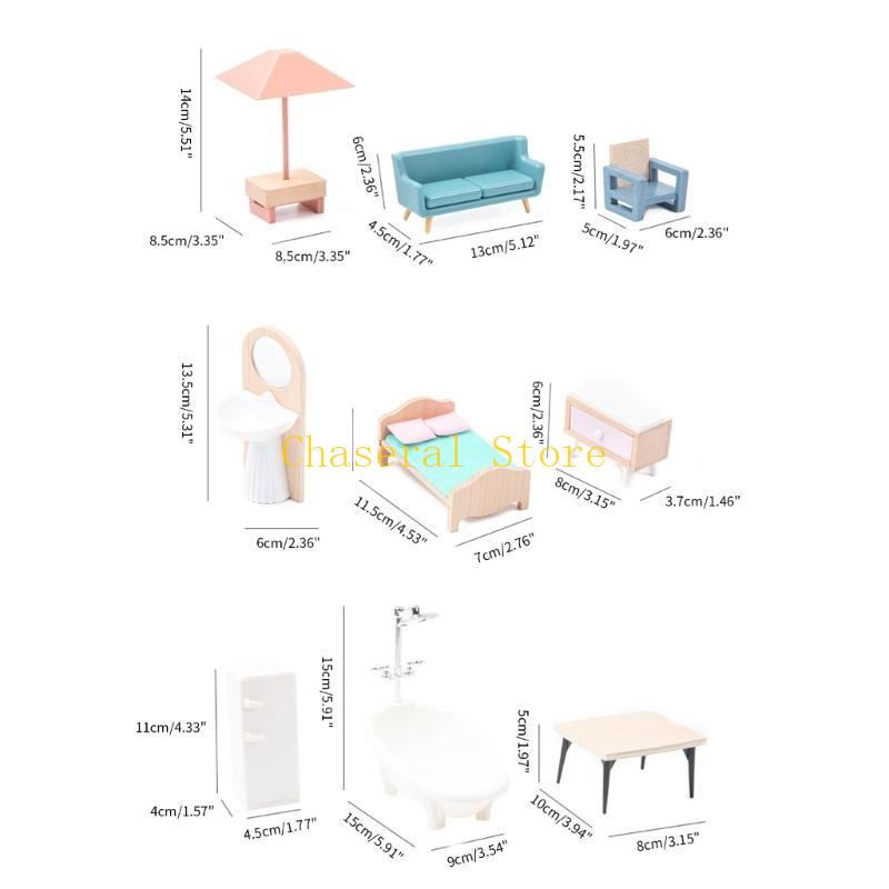 E7Ce 40Pcs Dollhouse Kitchen Accessories 1 12 Scale Miniature Dollhouse Furniture Set 1:12 Dollhouse Furniture Furniture Toy