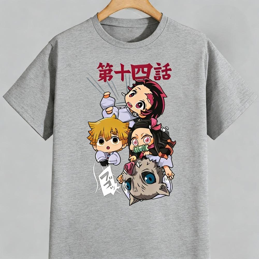 

Nezuko Kamado Pure Cotton Unisexs and Womens Same Tshirt 2026 Summer Anime Printed Loose Casual Parent Child Top S