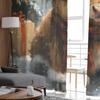 Christmas Gift Yak Hat Vintage Oil Painting Curtains For Living Room Bedroom Home Decoration Window Voile Tulle Curtain Drapes