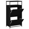 Vidaxl Shoe Cabinet, Black, 60X34X112 Cm, Wood-Based Material