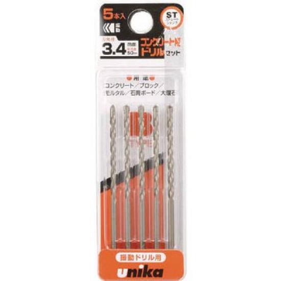 

Unika Vibration Drill Bit Type Set of 5 B, DP5-B43, 4.3mm, (Metalworking)