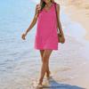 Nuovo Stile Estivo Abito da Spiaggia da Donna a Maglia con Scollo a V Senza Maniche