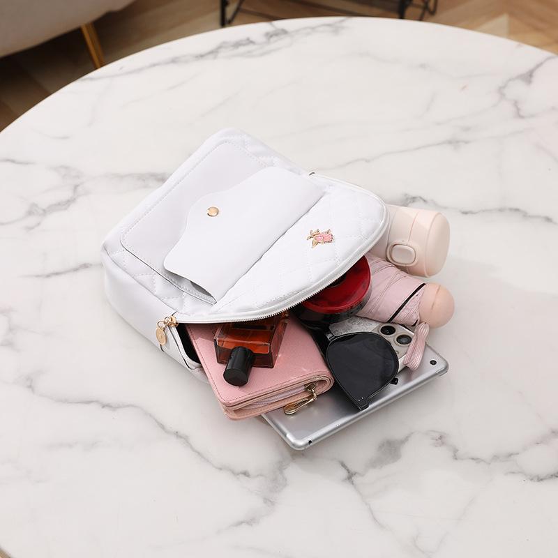 Small School Bag Korean Fashion Women's Bag Casual Diamond Small Backpack Portable Shoulder Bag Rose Decorative Backpack