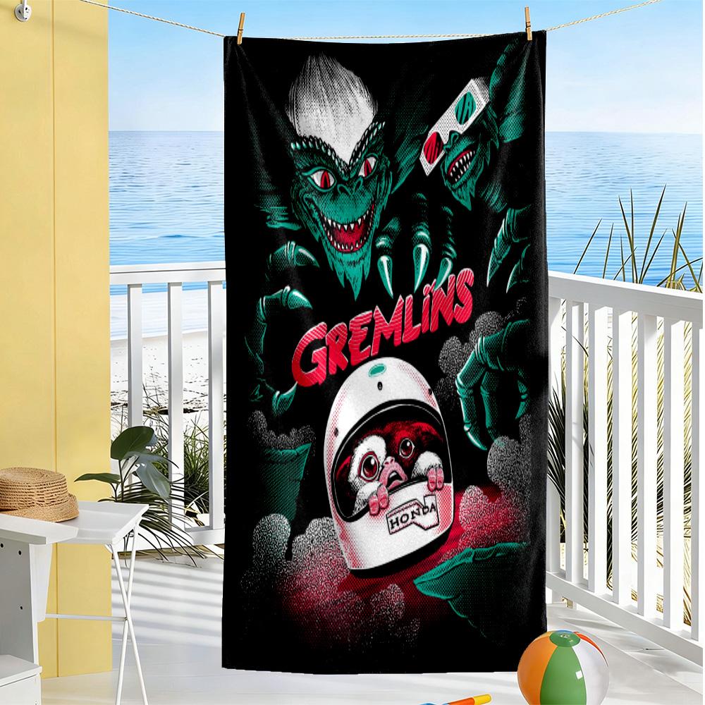 Gremlins Beach Towel Super Soft Microfiber Quickdry Fabric Comfortable Lightweight Suitable for Swimming, Gym, Camping, Yoga Vacation