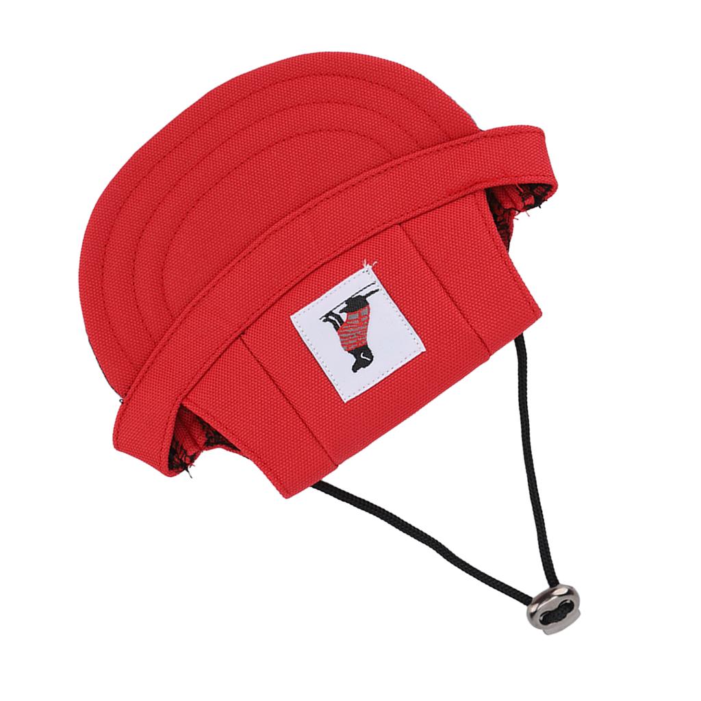 Pet Baseball Hat Adjustable Summer Stylish Dog Outdoor Sunbonnet with 2 Ear Holes for Outdoor Camping Travel Red M