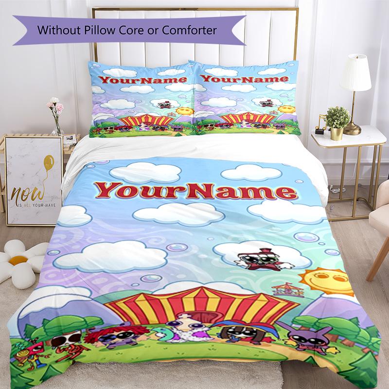 Circo Digitale Personalizza il tuo nome Set Biancheria da Letto Copripiumino Traspirante con Federe Decorazione per la Casa Regalo di Compleanno