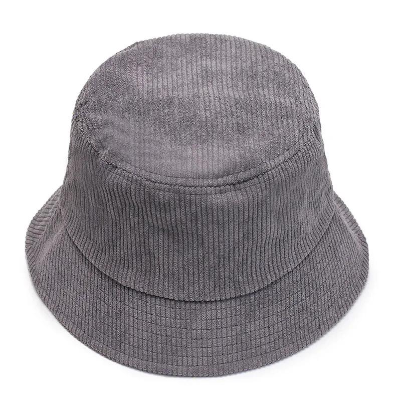 WTEMPO Spring Autumn Winter Casual Bucket Hats Women's Solid Color Windproof Corduroy Streetwear Fisherman Hats