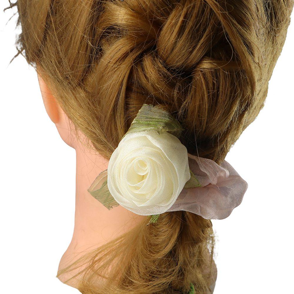 Girls For Women Rose Flower Hair Scrunchies Ponytail Holder Korean Style Hair Rope Women Hair Ring