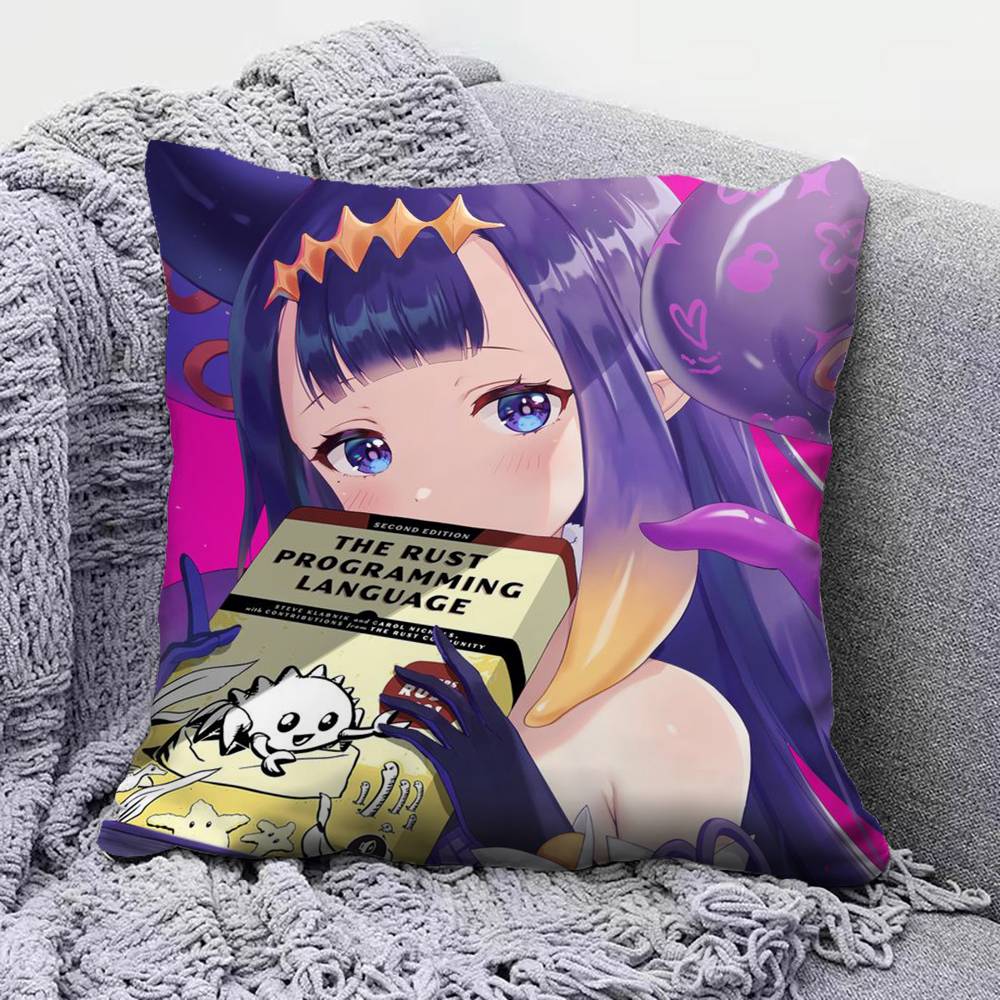 Ninomae Ina Hololive VTuber  Pillow Covers Home Sofa Cushion Covers and Aecorative Custom