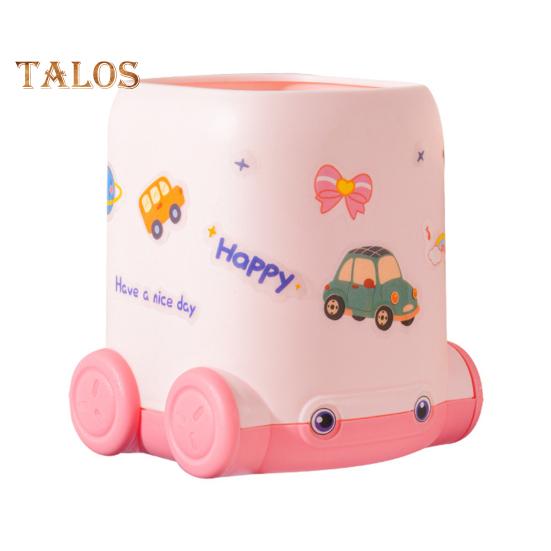 Desk Pen Holder Cartoon Vehicle Shape Pencil Holder Multi-functional Desktop Makeup Brush Organizer for Home School Office