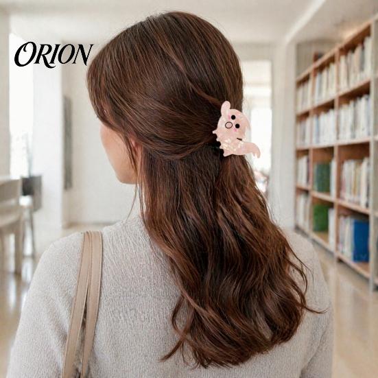 Smiling Face Hair Clip Halloween Claw, Cute Ghost Gripper, Firm Grip with Shimmer Gripper for Medium Long Hair, Comfortable Stylish Accessories Women